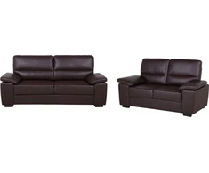 Sofa Beliani 5 vietų baldų komplektas VOGAR dirbtinės odos tamsiai rudas