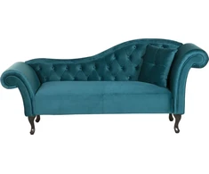 Sofa Beliani Dešininis gultas LATTES, žydras veliūras