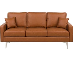 Beliani 3 vietų sofa GAVLE dirbtinė oda auksinė ruda