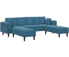 Sofa 3 vnt. Mėlyna Aksomas