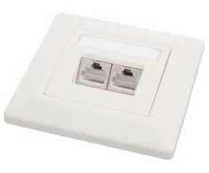 Solarix lizdas 2 x CAT5e UTP RJ45 įleidžiamas baltas SX9-2-5E-UTP-WH