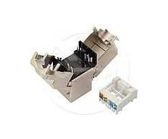 Solarix Keystone CAT6 STP RJ45 juodas, savisriegis (SXKJ-6-STP-BK-SA)