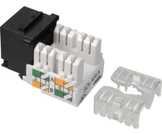 Solarix Cut-in Keystone CAT5E UTP RJ45 juodas gnybtų blokas 90° SXKJ-5E-UTP-BK-90