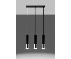 Sollux Lighting Pakabinamas šviestuvas LOOPEZ 3L juodas/chromas