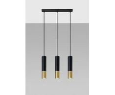 Sollux Lighting Pakabinamas šviestuvas LOOPEZ 3L juodas/auksinis
