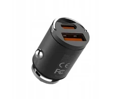 Somostel Įkroviklis Automobilinis įkroviklis USB/TYP-C + kabelis Typ-C - Typ-C 5A 1m Power Delivery PD+QC3.0 Juodas SMS-A40 (33668)