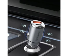 Somostel įkroviklis automobilinis USB / Type-C 5A 30W QC PD sidabrinis SMS-A99 (35519)