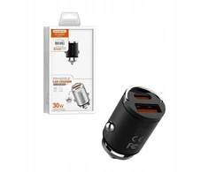Somostel įkroviklis automobilinis USB / Typ-C 30W 5A QC PD juodas SMS-A40 (35539)