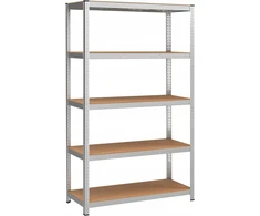 SONGMICS 5 lygių metalinės sandėliavimo lentynos, 2 vnt., 120 x 60 x 200 cm GLR060E02