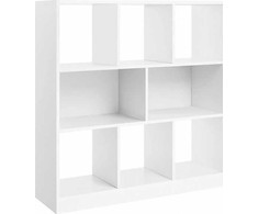 Songmics Balta knygų spinta su 8 lentynomis 97,5 x 30 x 100 cm