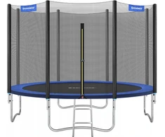 Songmics Sodo batutas Ø 244 cm, apvalus batutas su apsauginiu tinklu, su paminkštintais stulpais, apsauginiu uždanga, bandymas (STR10FT XXX)