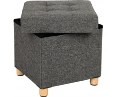 SONGMICS sandėliavimo pufas su medinėmis kojelėmis 38 x 38 x 40 cm LSF14GYZ