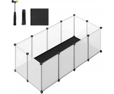 Songmics Mažų gyvūnų aptvaras su pagrindo plokštėmis 125 x 63 x 42 cm