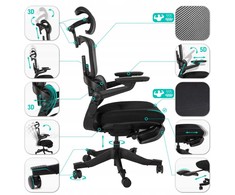 Songmics Nario-500 itin ergonomiška biuro kėdė su pakoja ir visišku reguliavimu
