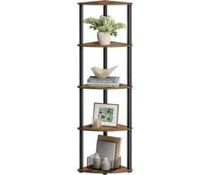 Songmics Kampinė lentyna su 5 lygiais 38,3 x 27 x 139 cm ruda vintažinė