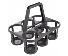 Songmics keeeper Flaschenträger"paco" 6-fach graphite mit Tragegriff zur Aufbewahrung und