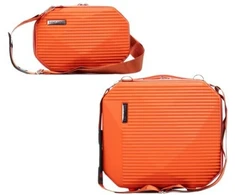 Kelioninis KOSMETIKOS RINKINYS + MAIŠELIS ABS T5823-6 ORANŽINIS SEMI LINE