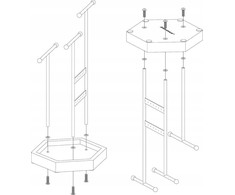 SONGMICS papuošalų stovas iš metalo ir medžio, 18 x 20.5 x 36 cm, baltas JJS03NW