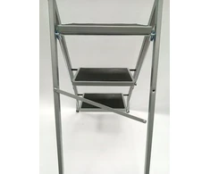 SONGMICS sulankstomos plieninės 3 pakopų kopėčios su rankena, 150 kg, GSL003GY01