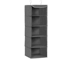 SONGMICS pakabinamas spintos organizatorius su 5 skyreliais, 30 x 30 x 90 cm, RYCH06G