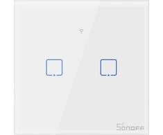 Sonoff T0EU2C-TX 2 kanalų sieninis jungiklis 230VAC 600W