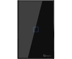 Šakotuvas Sonoff T3US1C - 1-Gang Wi- Fi Smart Wall perjungiklis US - Juoda