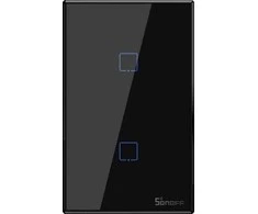 Šakotuvas Sonoff T3US2C - 2 grupių Wi- Fi Smart Wall jungiklis US - Juodas