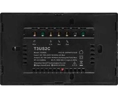 Šakotuvas Sonoff T3US2C - 2 grupių Wi- Fi Smart Wall jungiklis US - Juodas