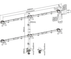 Sony „InLine®“ stalo laikiklis 6 LCD/LED ekranams, kurių įstrižainė iki 81 cm (32 colio), maks. 7kg