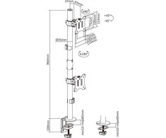 Sony „InLine®“ stalo laikiklis, skirtas 2 LCD/LED ekranams, kurių įstrižainė iki 81 cm (32 colio), maks. 9kg