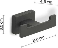 Kabliukas GEDY ATENA 442614, 45×88×35 mm, juodas