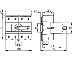 Spamel 3P 160A izoliacinė diafragma su stūmoklio mygtuku (RSI-3160W03)