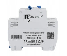 Spamel Diferencinis automatinis jungiklis 2P 25A 0.03A TIPAS AC 6KA SPMR-25\2\003