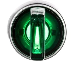 Spamel Jungiklis 3 -pusė žalia 2Z apšviesta 230V AC nikelio žiedas (ST22- P3L.Z- 20- LED\ 230AC)