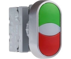 Spamel Dvivietis valdymo mygtukas 22mm Raudona / žalia 2Z su grįžimu (SP22-2KL- 20Z / C)