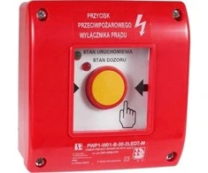 Spamel Rankinis priešgaisrinės apsaugos jungiklis PWP1 (1NO) su CNBOP sertifikatu - 2LED žalia/raudona 230V