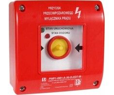Spamel Rankinis priešgaisrinio jungiklio PWP1 (1NC) mygtukas su plaktuku ir CNBOP sertifikatu - 2LED žalia/raudona 230V