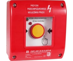 Spamel Rankinis priešgaisrinis jungiklis PWP1 (1NO ir 1NC) su CNBOP sertifikatu – 2LED žalia/raudona 24VDC