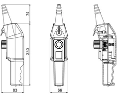 Spamel SP22- B- 01 + gonder valdymo pultas On-OFF- ON jungiklis su grįžtamasis (PKS- 2W02)