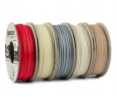 Spectrum Filament PLA specials 5x250g, mišinys, Stone Light, Stone Dark, Thermoactiv Raudona, Wood OAK, Glow Žalias