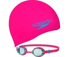 Speedo Plaukimo akiniai Dziecięce na Baseinas Speedo Jet V2 Rožinė + Kepuraitė