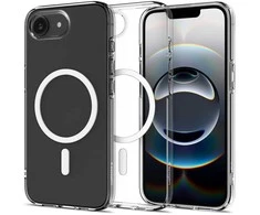 Dėklas Spigen „Crystal Flex MagSafe“, skaidriai baltas – „iPhone 16e“