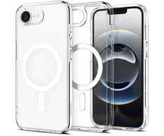 Dėklas Spigen Crystal Hybrid MagSafe, skaidriai baltas - iPhone 16e