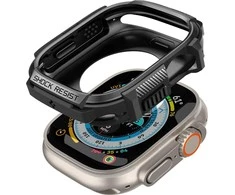 Dėklas „Spigen Rugged Armor“, juodas - Apple Watch Ultra 2/Ultra 49mm
