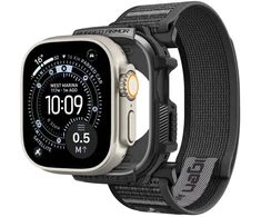 SPIGEN ATHLEX AIR + RUGGED ARMOR APPLE WATCH ULTRA 1 / 2 / 3 / 4 (49 MM) aktyvus juodas/pilkas