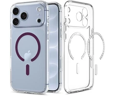 Dėklas SPIGEN ULTRA HYBRID MAGSAFE IPHONE 17 PRO MAX / 18 PRO MAX permatomas / bordo