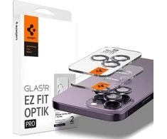 Spigen Glass EZ Fit Optik Pro 2 Pack, deep violetinė – Apple iPhone 14 Pro/Apple iPhone 14 Pro Max