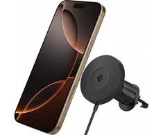 „Spigen OneTap Pro 4 MagSafe“ automobilinis įkroviklis, juodas - belaidis / su „AirVent“ kabliuku