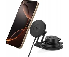 „Spigen OneTap Pro 4 MagSafe“ automobilinis įkroviklis, juodas - belaidis / prietaisų skydelio / priekinio stiklo laikiklis