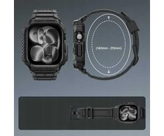 Spigen „Rugged Armor Pro 2“, matinis juodas – „Apple Watch 11“ 46 mm